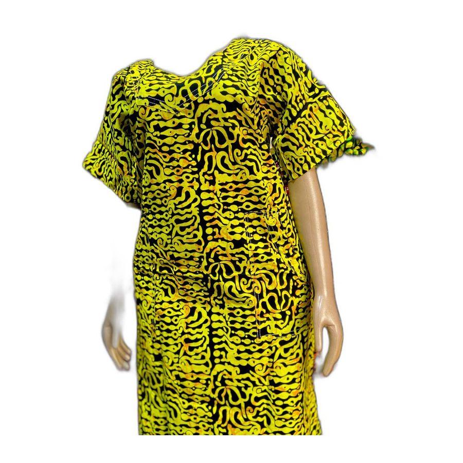 Adire Kaftan Dress — Citrine