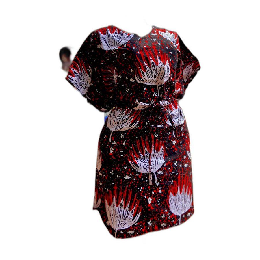 Short Kaftan — Crimson Bloom