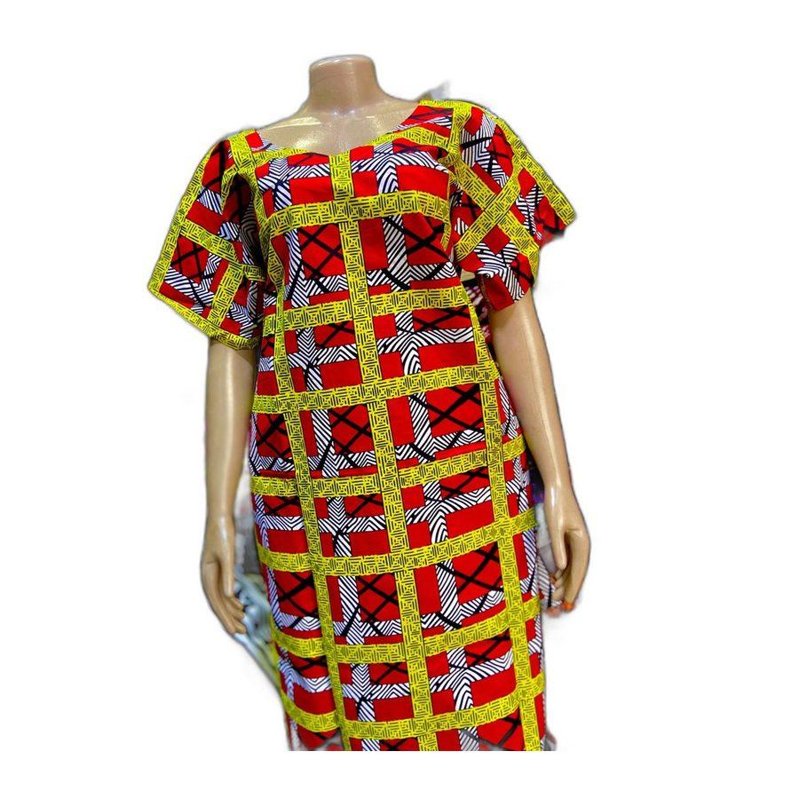 Kaftan Dress — Scarlet Check