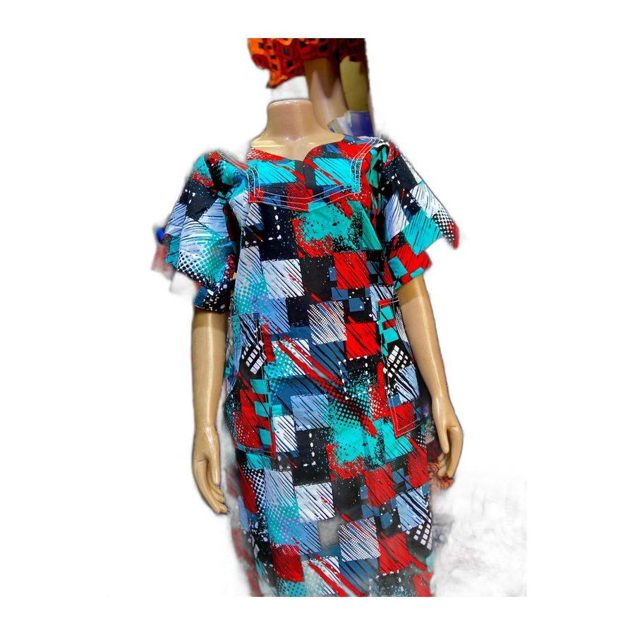 Patchwork Kaftan — Teal & Coral