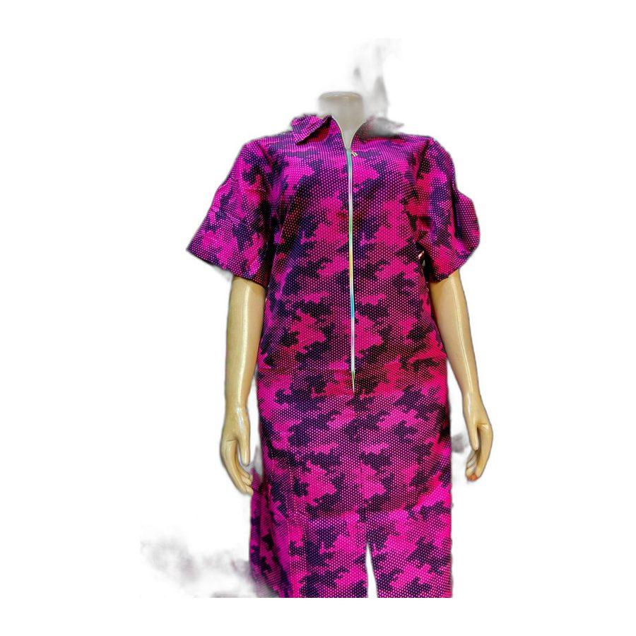 Zip-Front Kaftan — Magenta