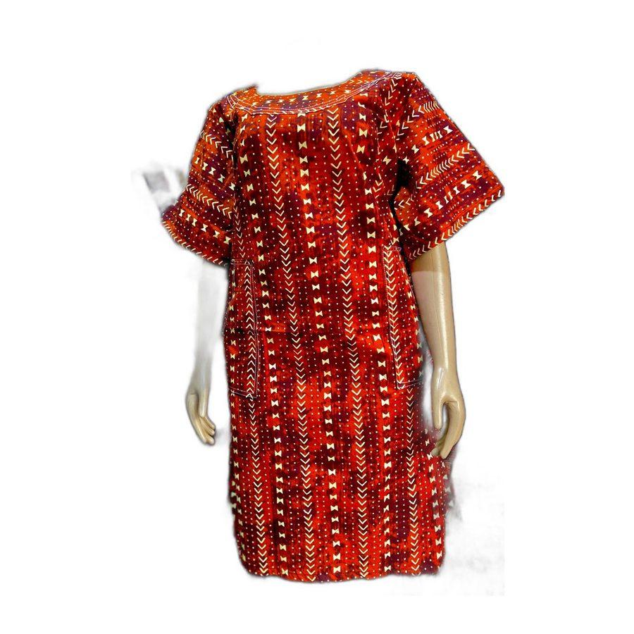 Kaftan Dress — Rust Stripe