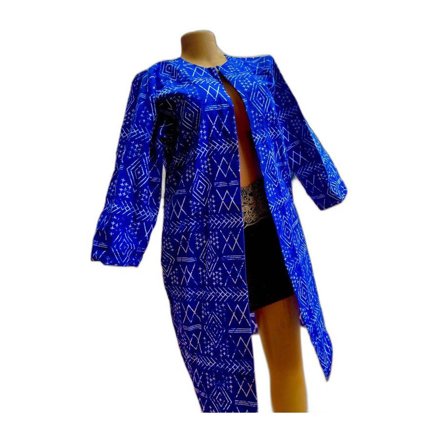 Mudcloth Duster — Cobalt