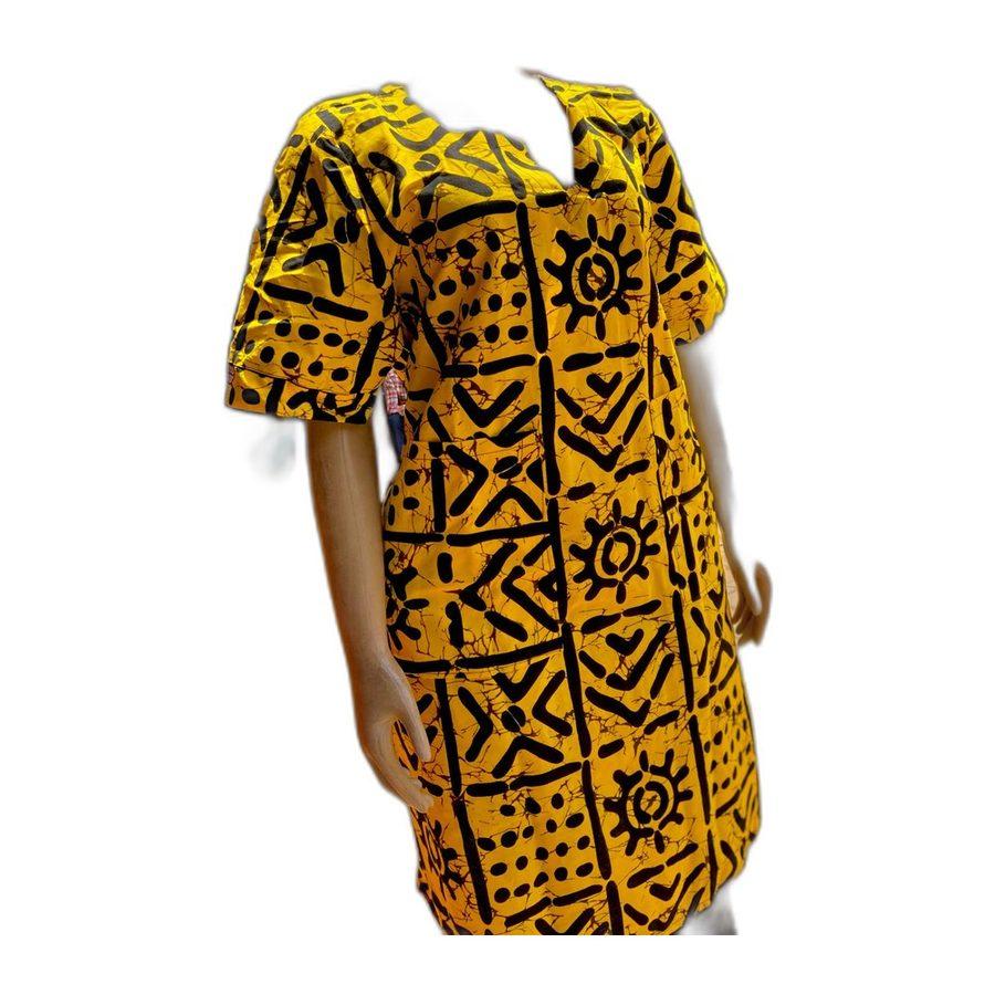 Mudcloth Dress — Saffron