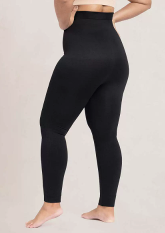 Women High Waist Shapewear Leggings, Silicone Anti Slip Gripper Dots Tummy Control Ankle L