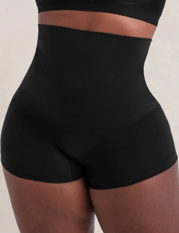 Women High Waist Shapewear Shorts, Silicone Gripper Dots Tummy Control Butt Lifting Boysho