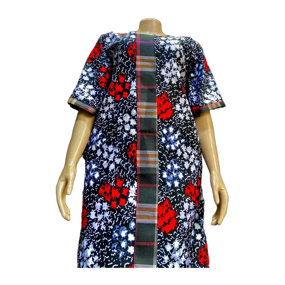 Panelled Kaftan — Indigo Floral