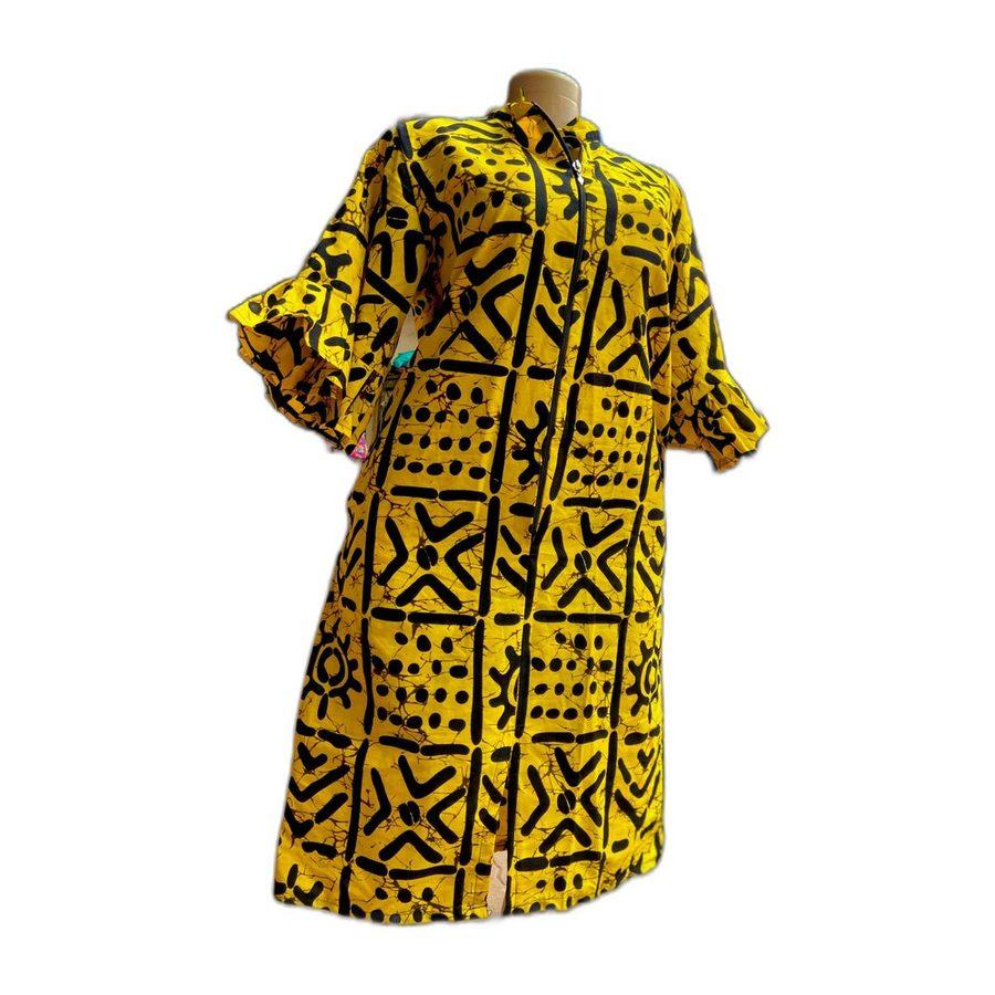 Batik Zip Dress — Ochre