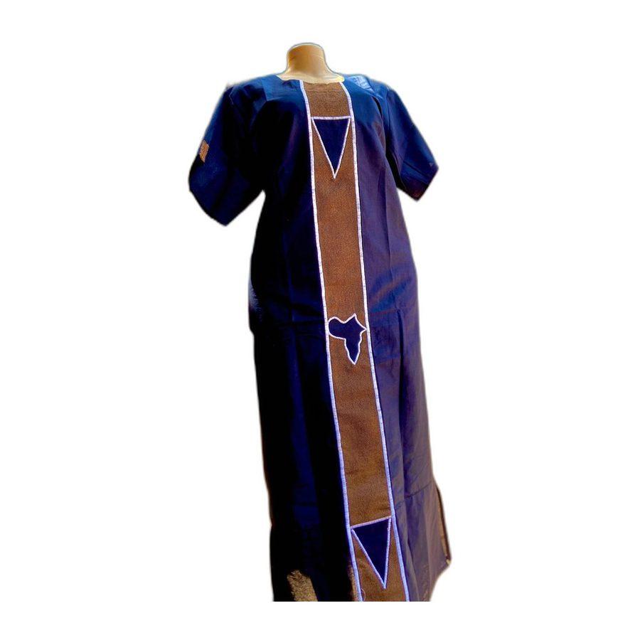 Long Dress — Navy with Appliqué