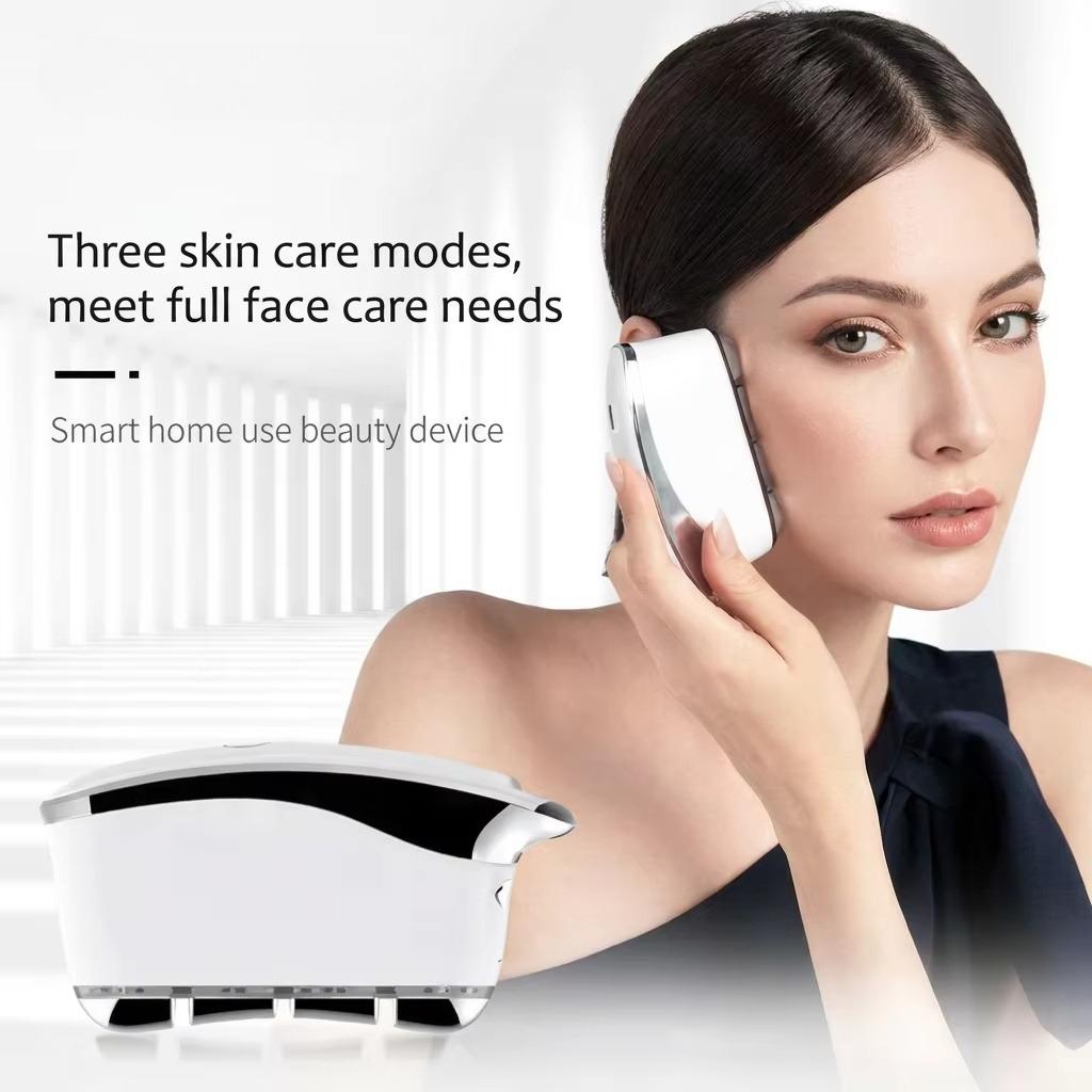 Portable LED EMS Gua Sha Massager With Vibration For Facial Lifting, Muscle Stimulation An